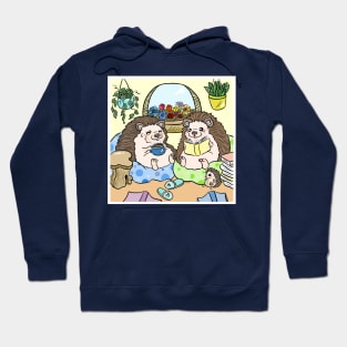 Hedgehog couple reading Hoodie